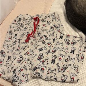Pajamas with Dog Print - Red and White